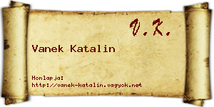 Vanek Katalin névjegykártya